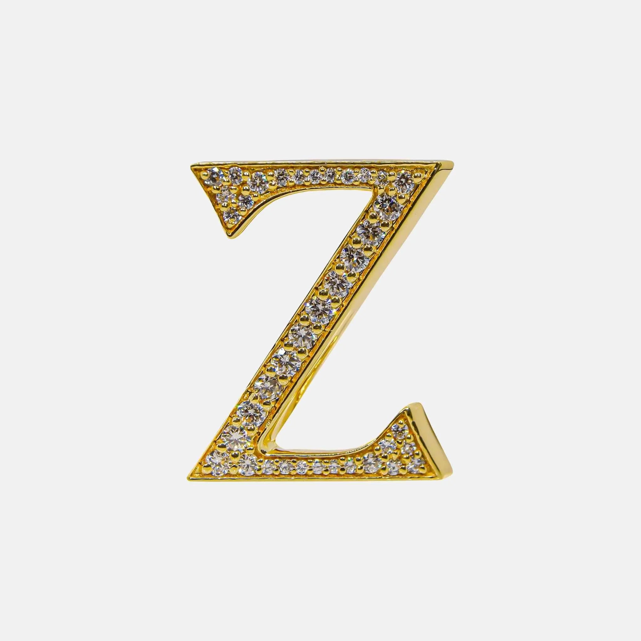 Ashna Mehta Alphabets Bag Bijoux with Natural Diamonds in Yellow Gold, Z