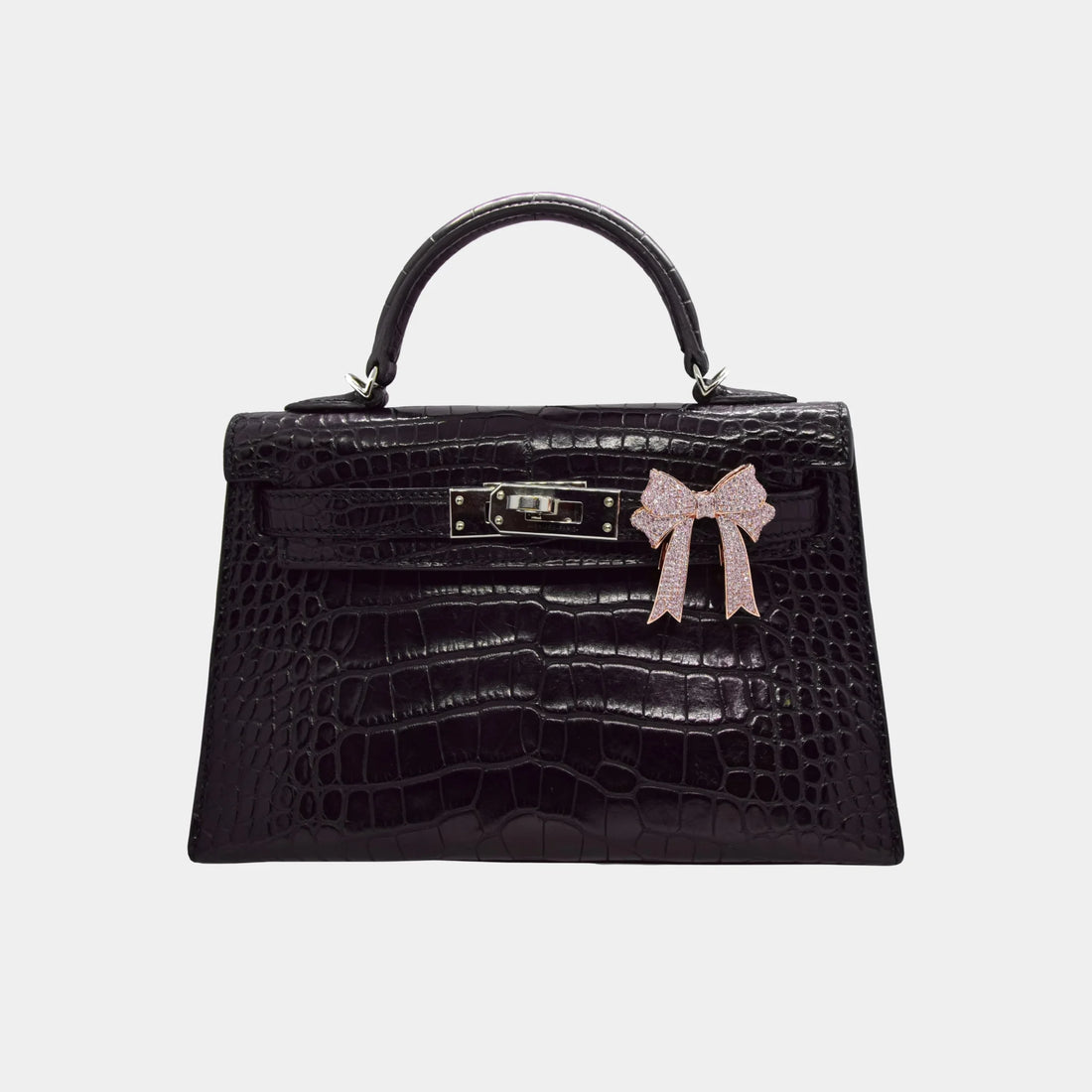 Ashna Mehta Bow Customized Bag Bijoux, Rose Gold, Fancy Pink Diamond, Attached