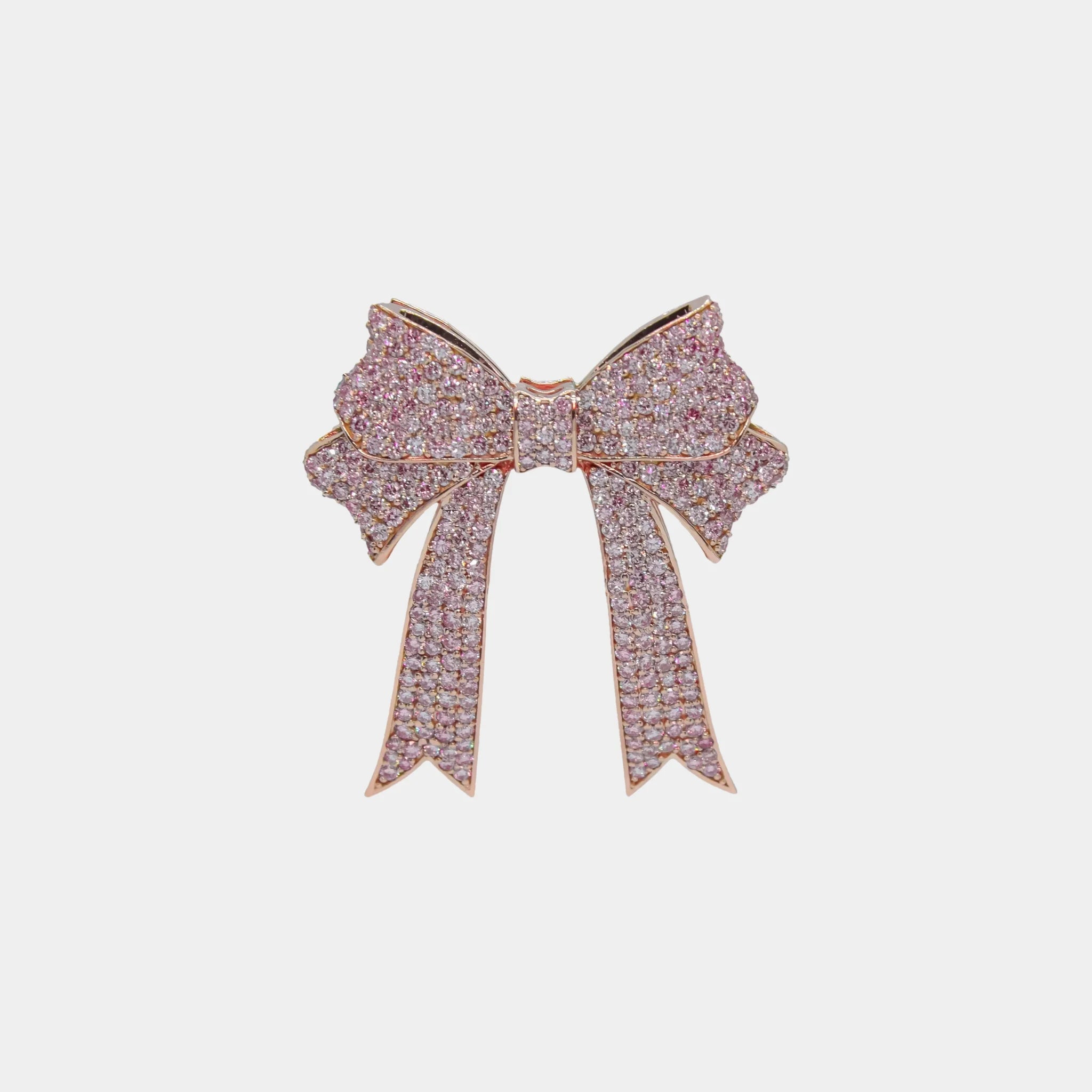 Ashna Mehta Bow Customized Bag Bijoux, Rose Gold, Fancy Pink Diamond, Front