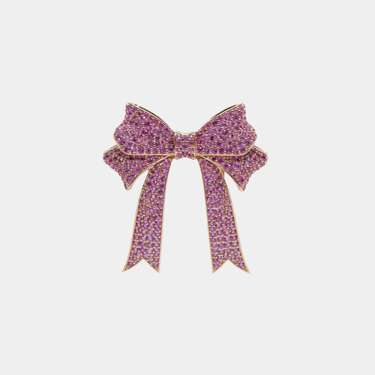 Ashna Mehta Bow Customized Bag Bijoux, Rose Gold, Pink Sapphire, Front