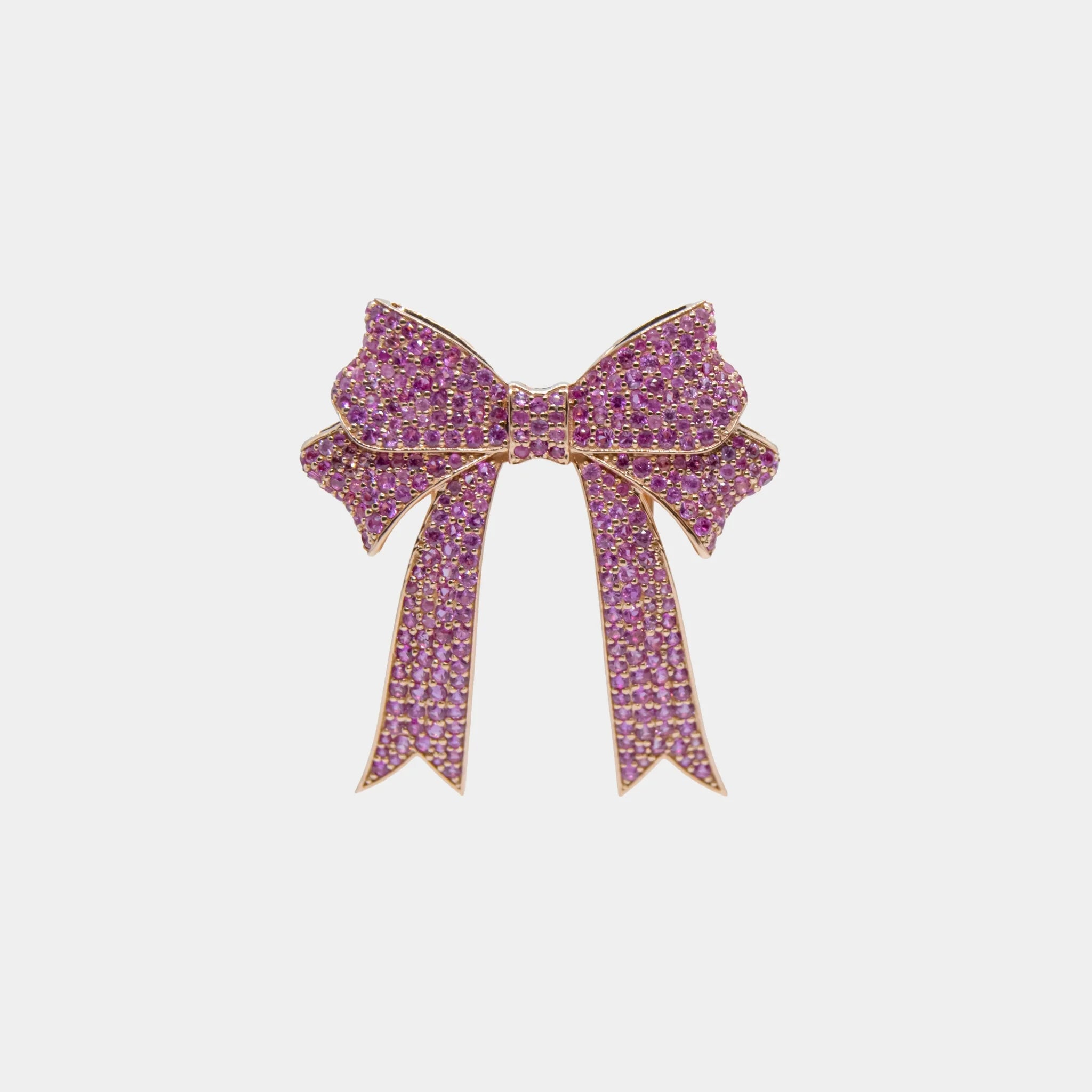 Ashna Mehta Bow Customized Bag Bijoux, Rose Gold, Pink Sapphire, Front