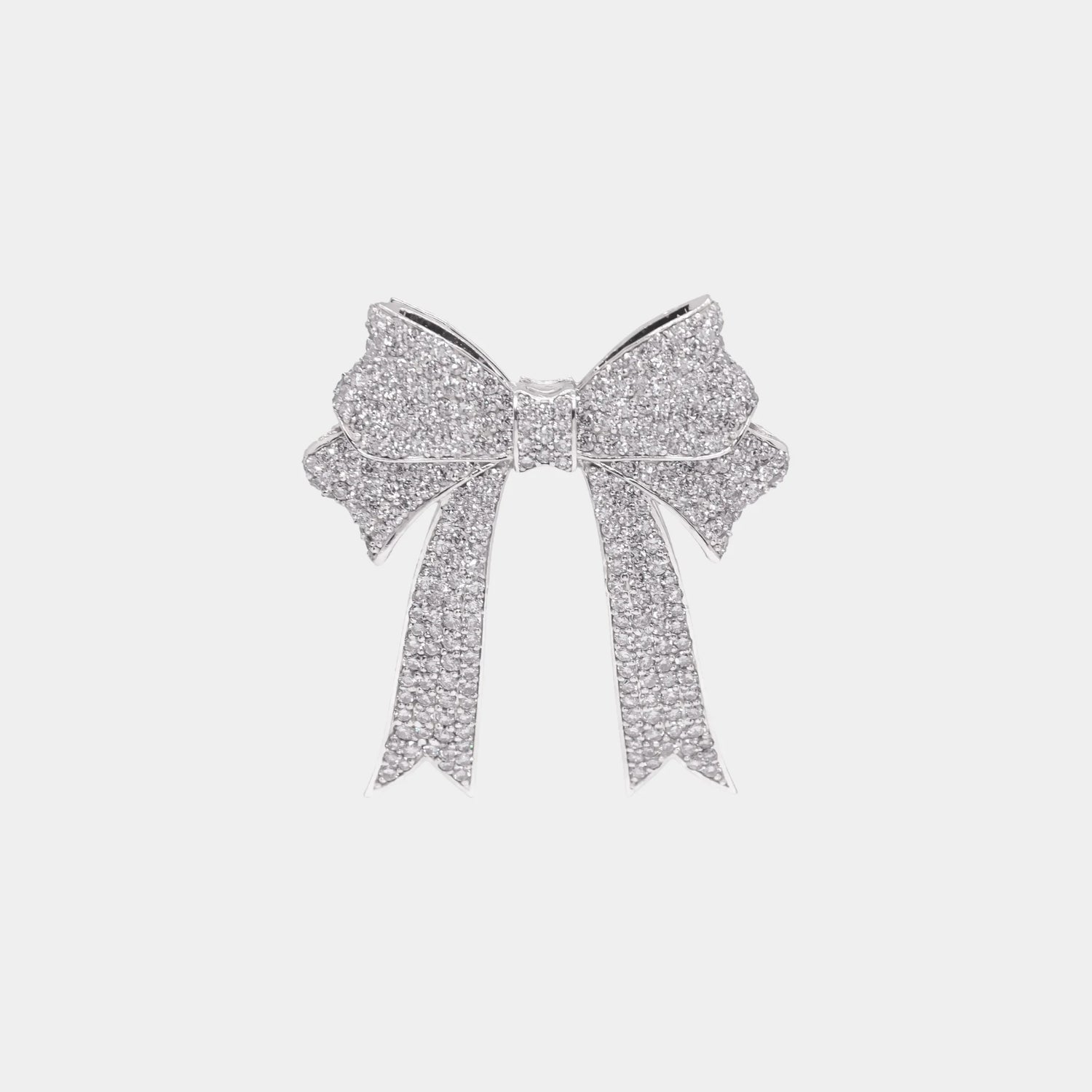 Ashna Mehta Bow Customized Bag Bijoux, White Gold, Diamond, Front