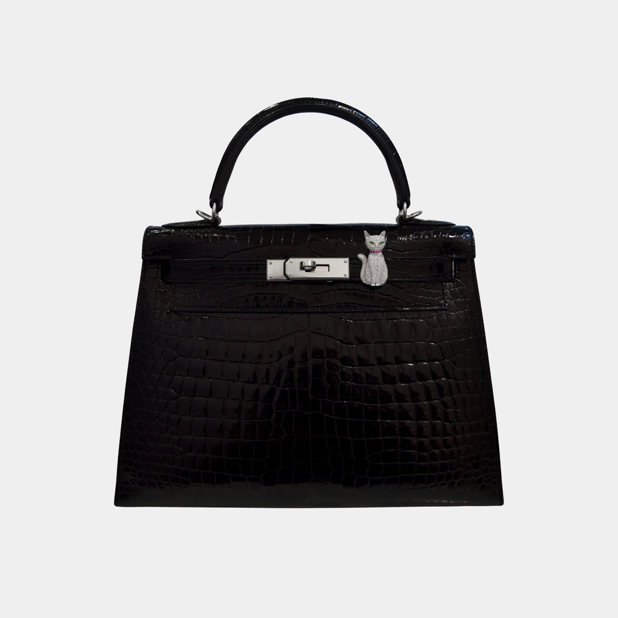 Ashna Mehta Cat Customized Bag Bijoux, White Cat, Attached