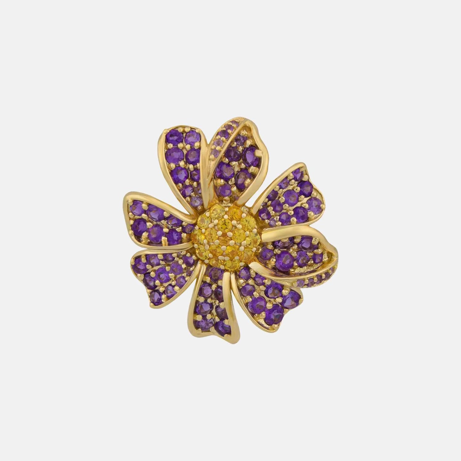 Ashna Mehta Daisy Flower Customized Bag Bijoux, Amethyst Yellow Sapphire