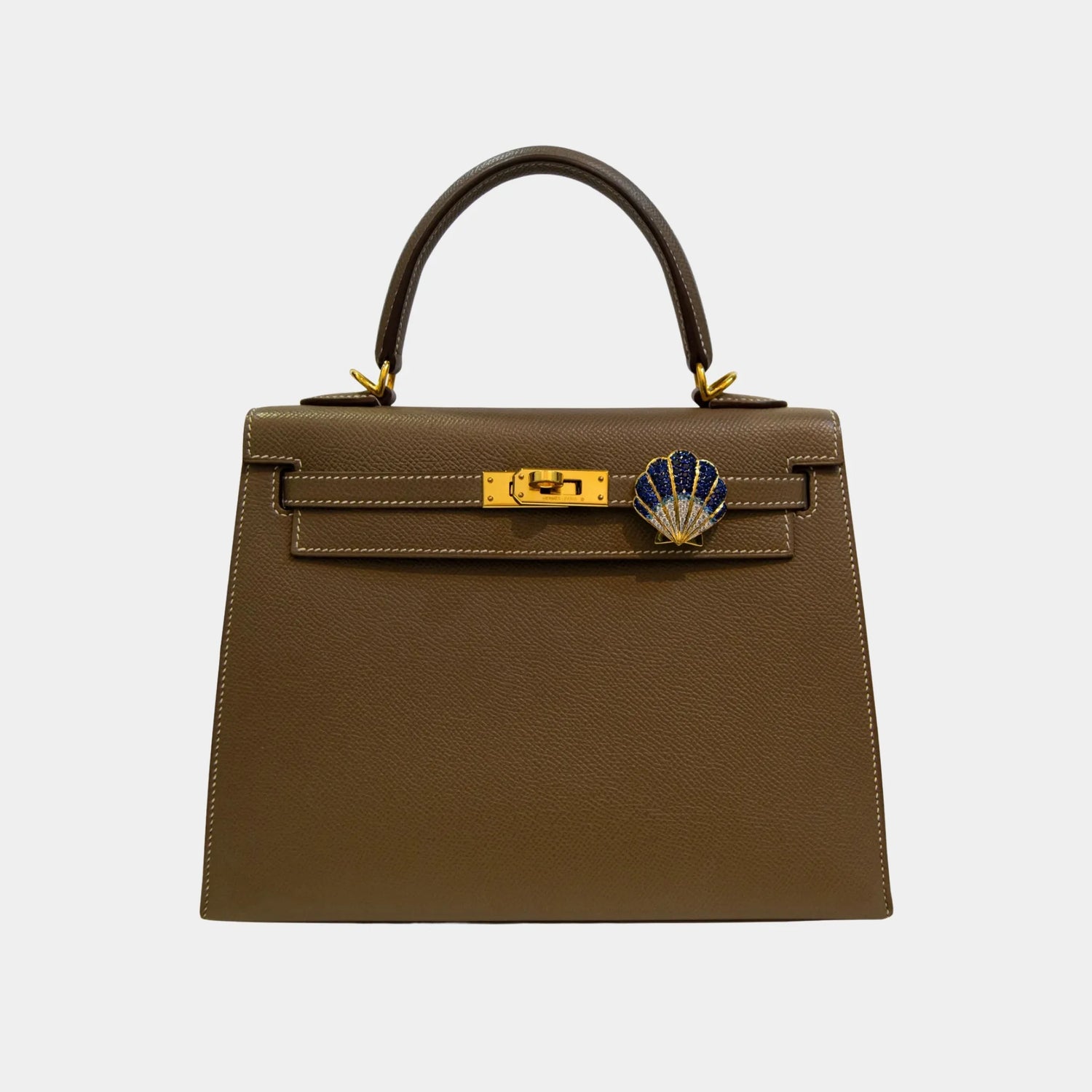 Ashna Mehta Seashell Customized Bag Bijoux, Blue Sapphire, Blue Topaz, Attached