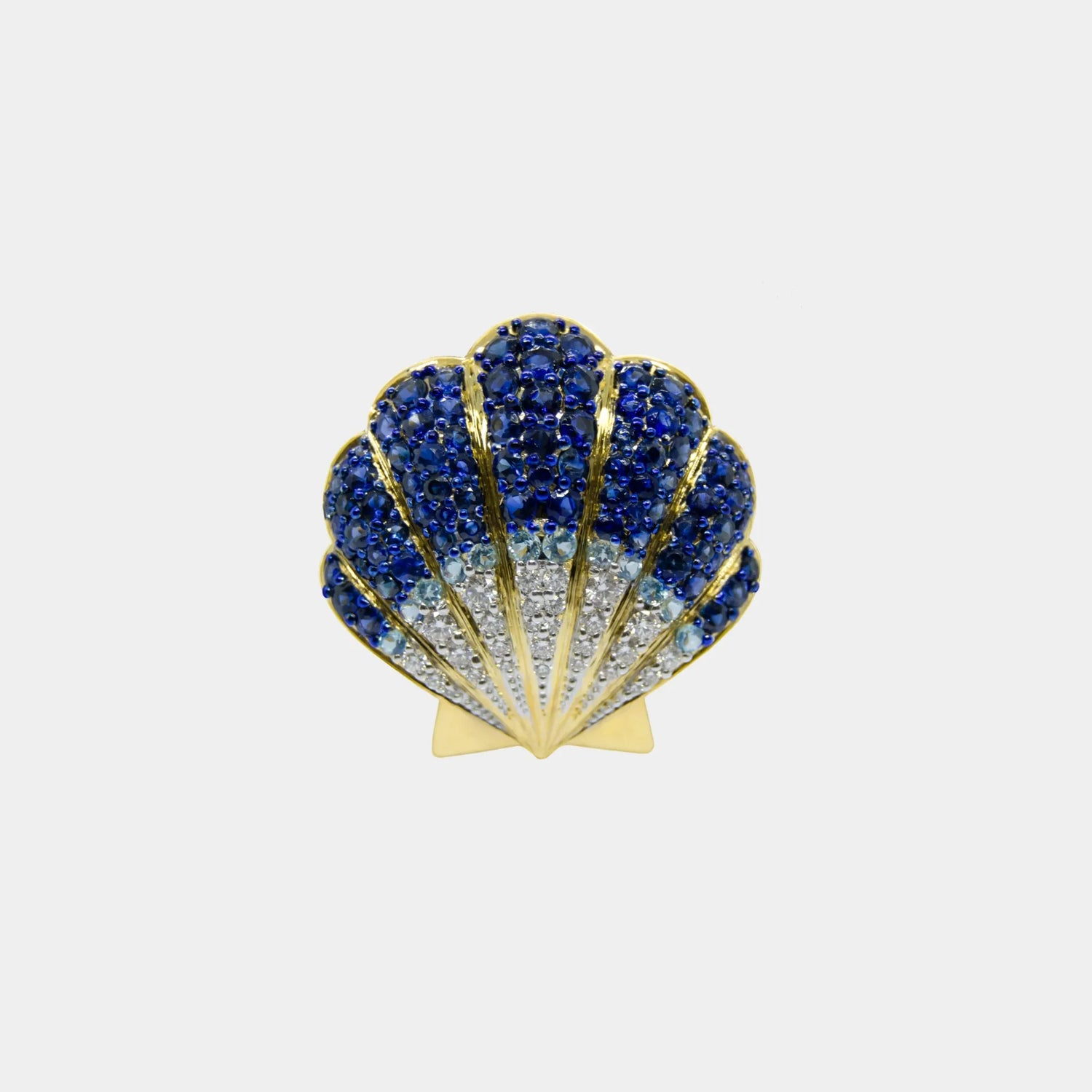 Ashna Mehta Seashell Customized Bag Bijoux, Blue Sapphire, Blue Topaz, Front