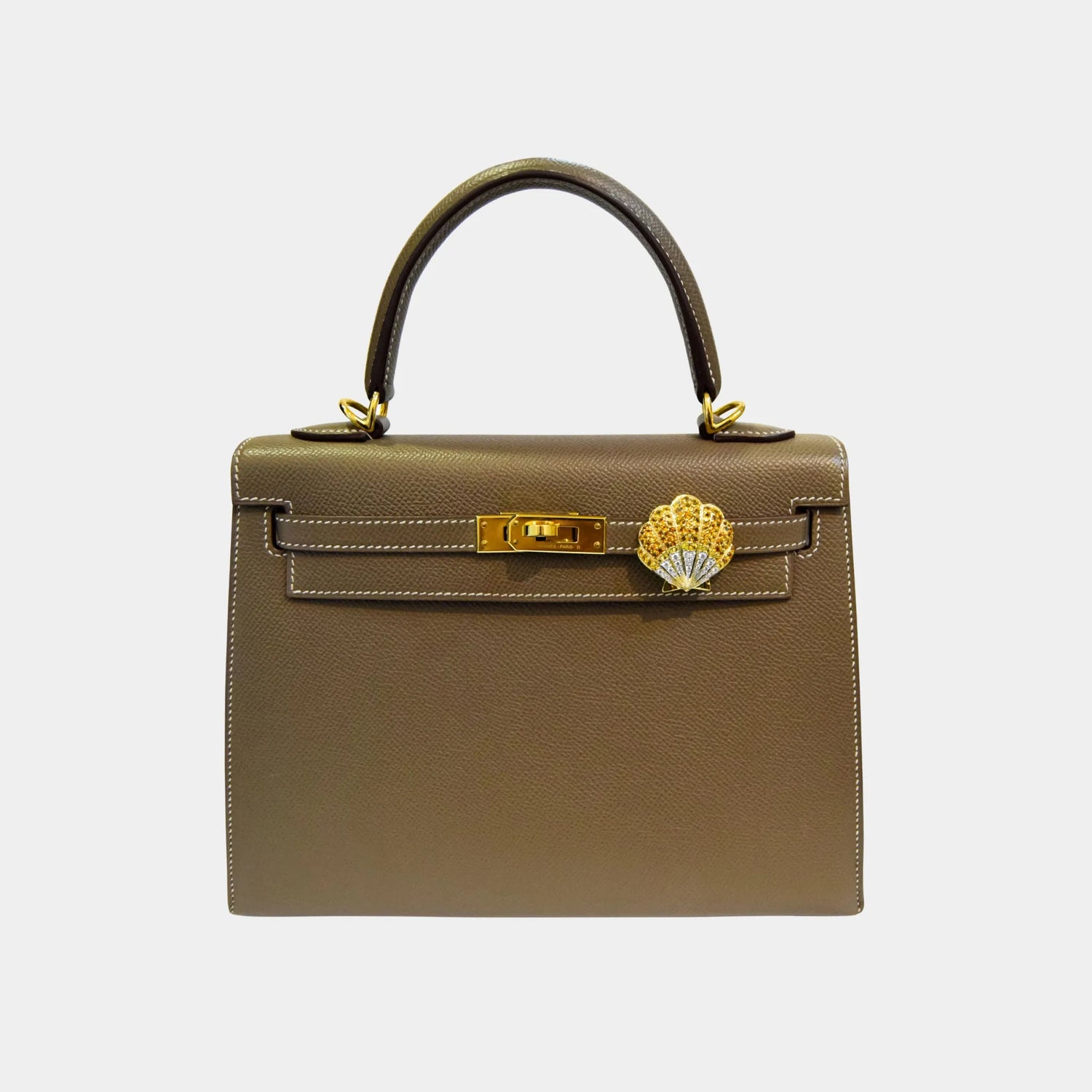 Ashna Mehta Seashell Customized Bag Bijoux, Yellow Sapphire, Citrine, Attached