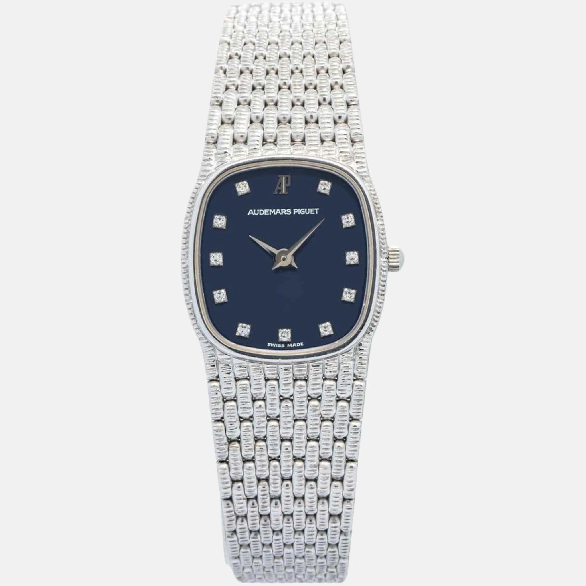Cobra 18K White Gold Blue Diamond Dial