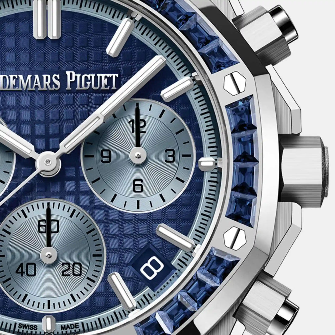 Audemars Piguet رويال أوك كرونوغراف أوتوماتيكي إصدار خاص Ref. 26240BC.SS.1320BC.01، لقطة مقربة