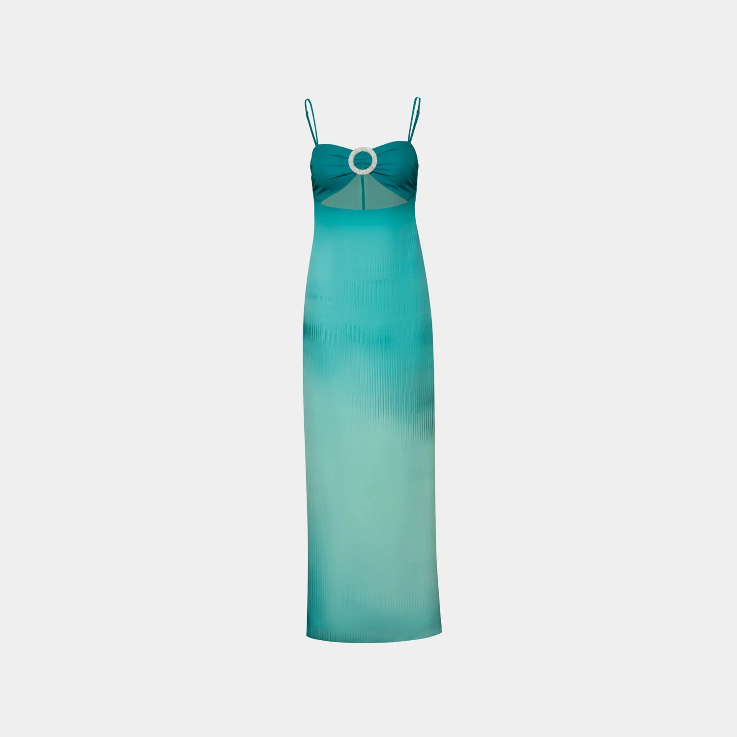 Baobab Aman Maxi Dress in Green Eden Chiffon, Front