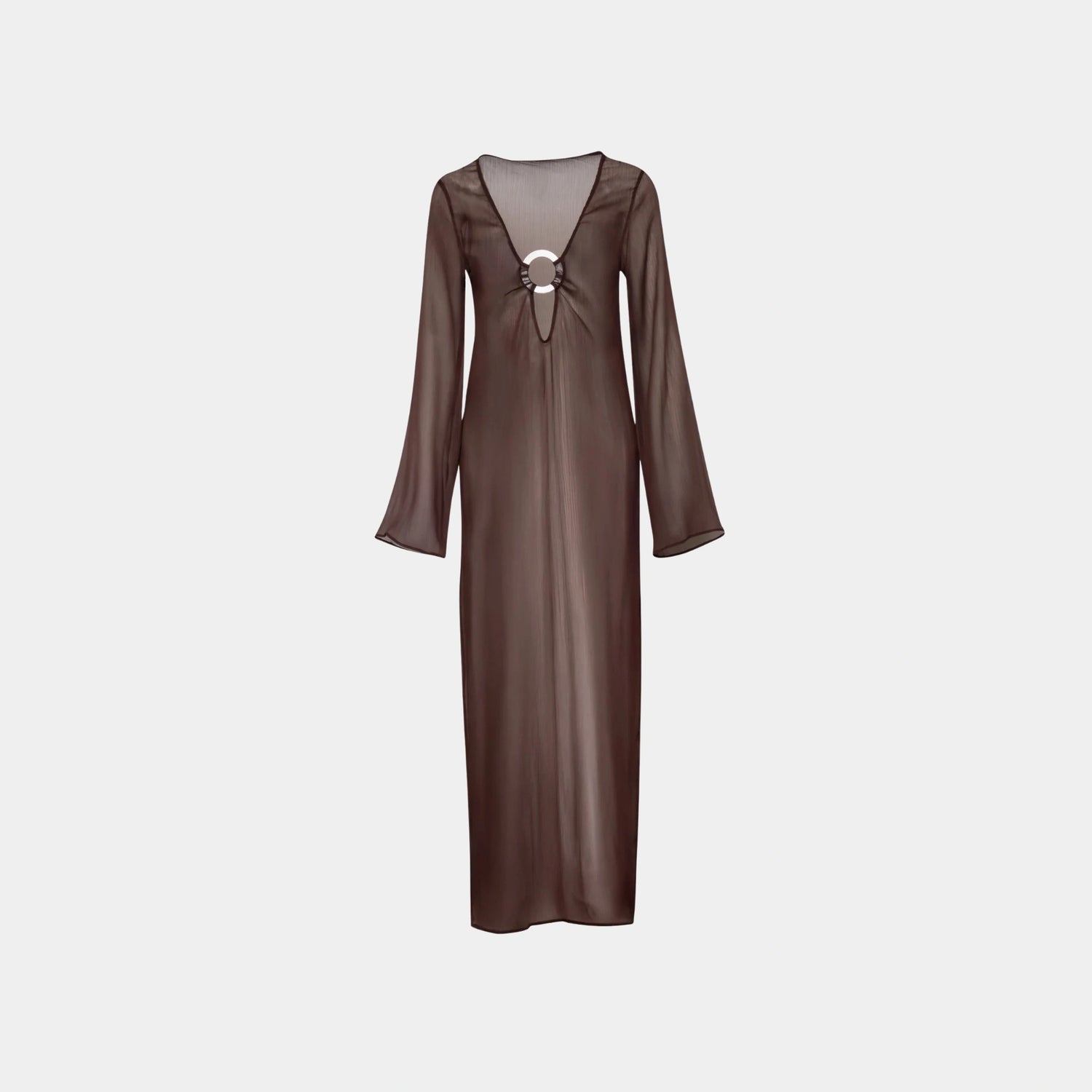 Baobab Moon Maxi Cover Up, Brunette, Front