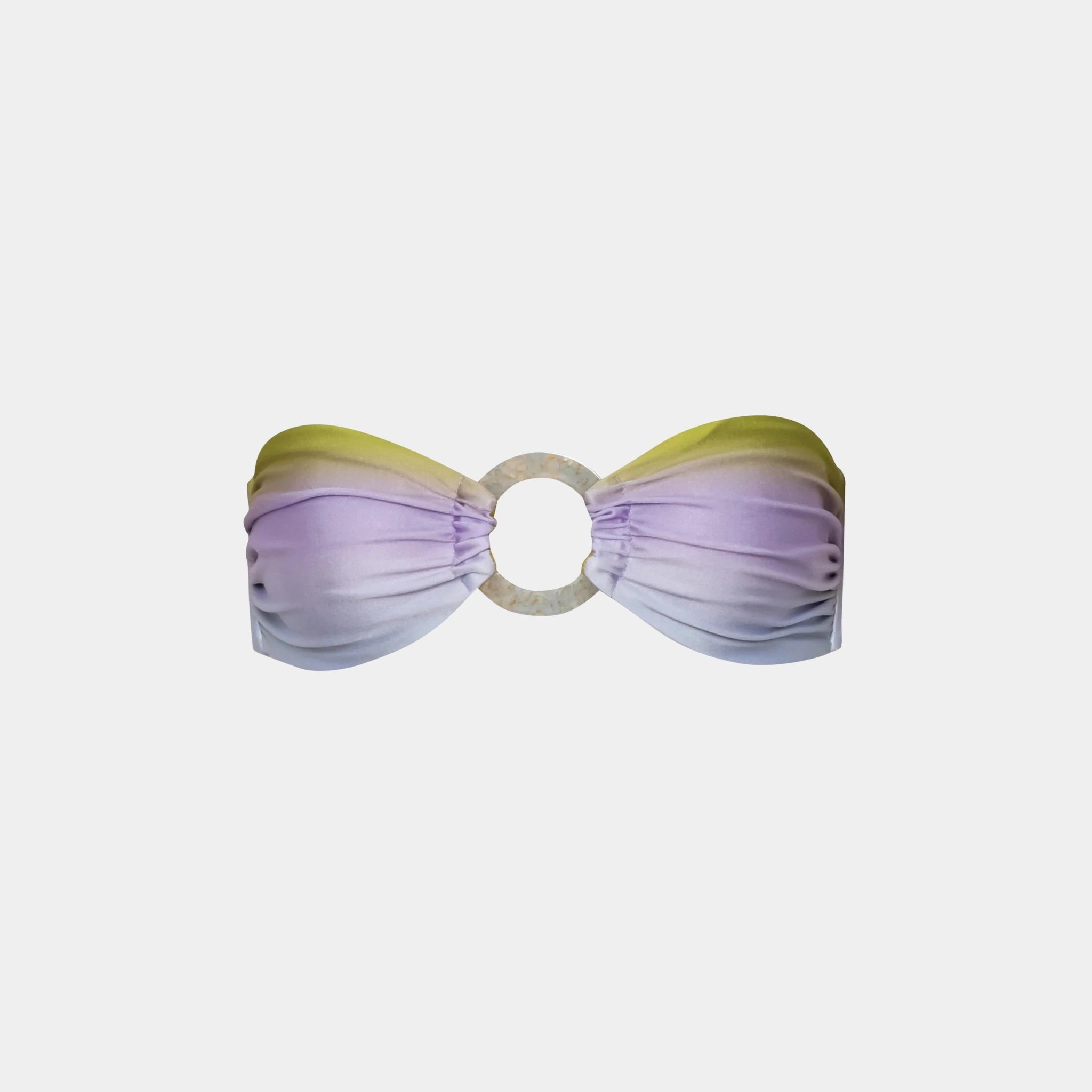Baobab Nala Bikini Top, Green Swirl, Front