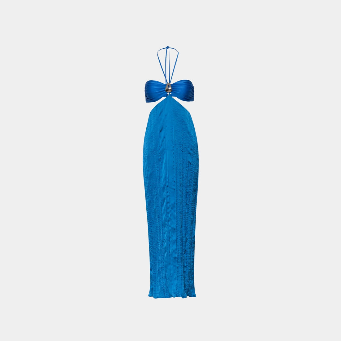 Baobab Riri Maxi Dress Blue in Lycra &amp; Satin, Front