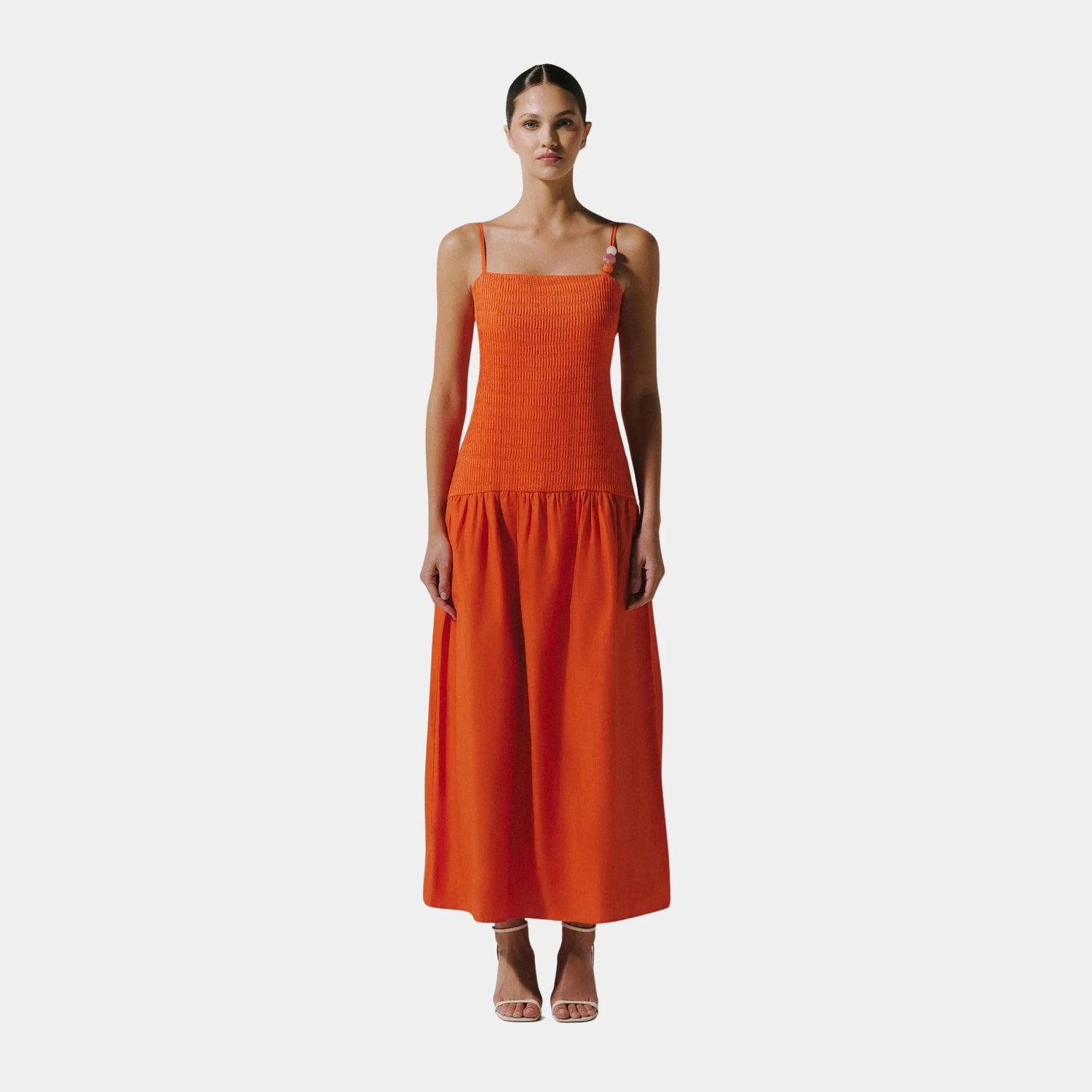 Baobab Wara Maxi Dress, Naranjada Peruana, Model