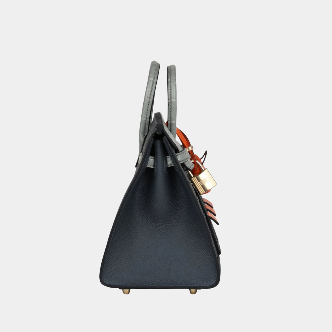 Hermes Birkin 20 Faubourg Rainy Days Gris Misty PBHW, Side
