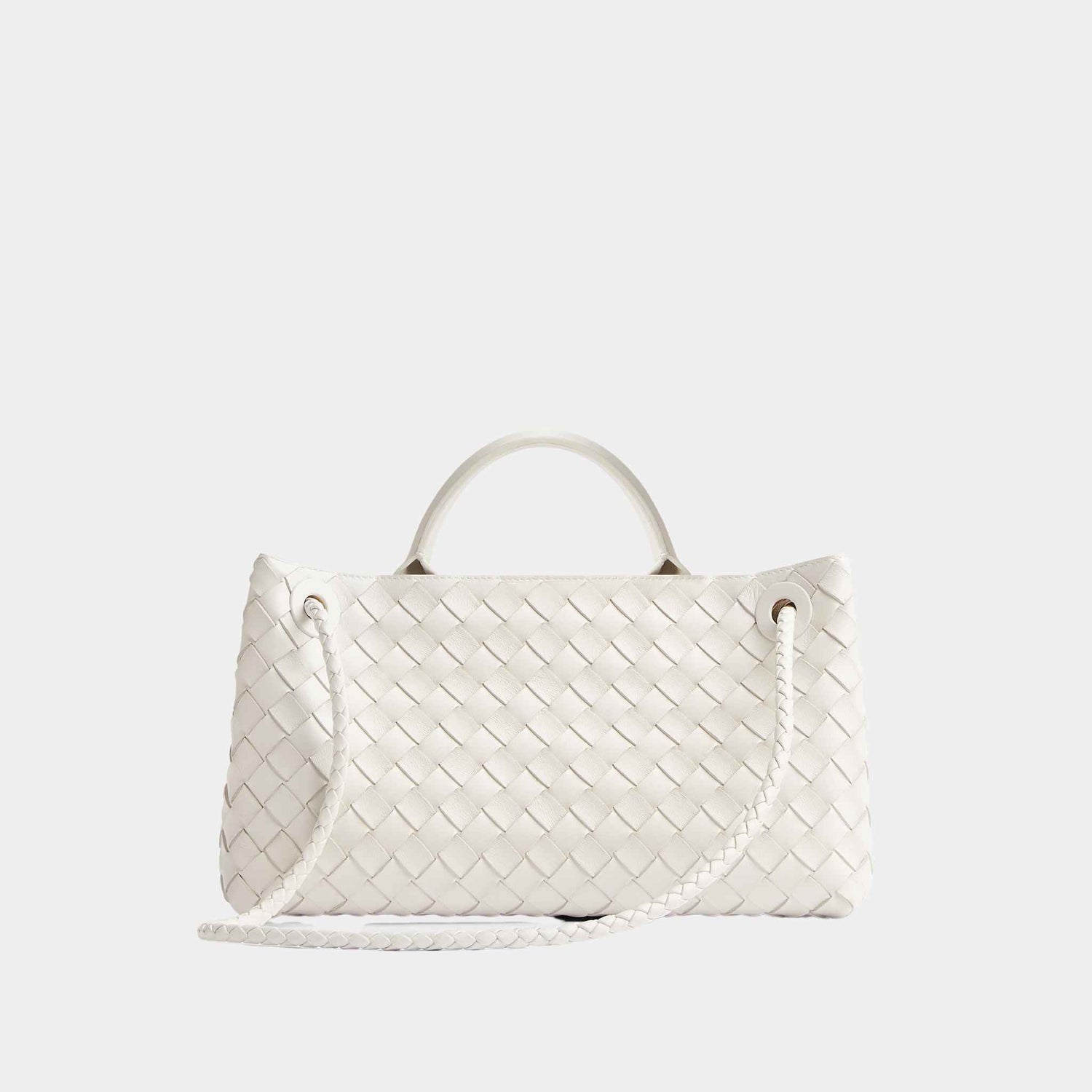 Bottega Veneta Andiamo East-West Handbag, White, Back View