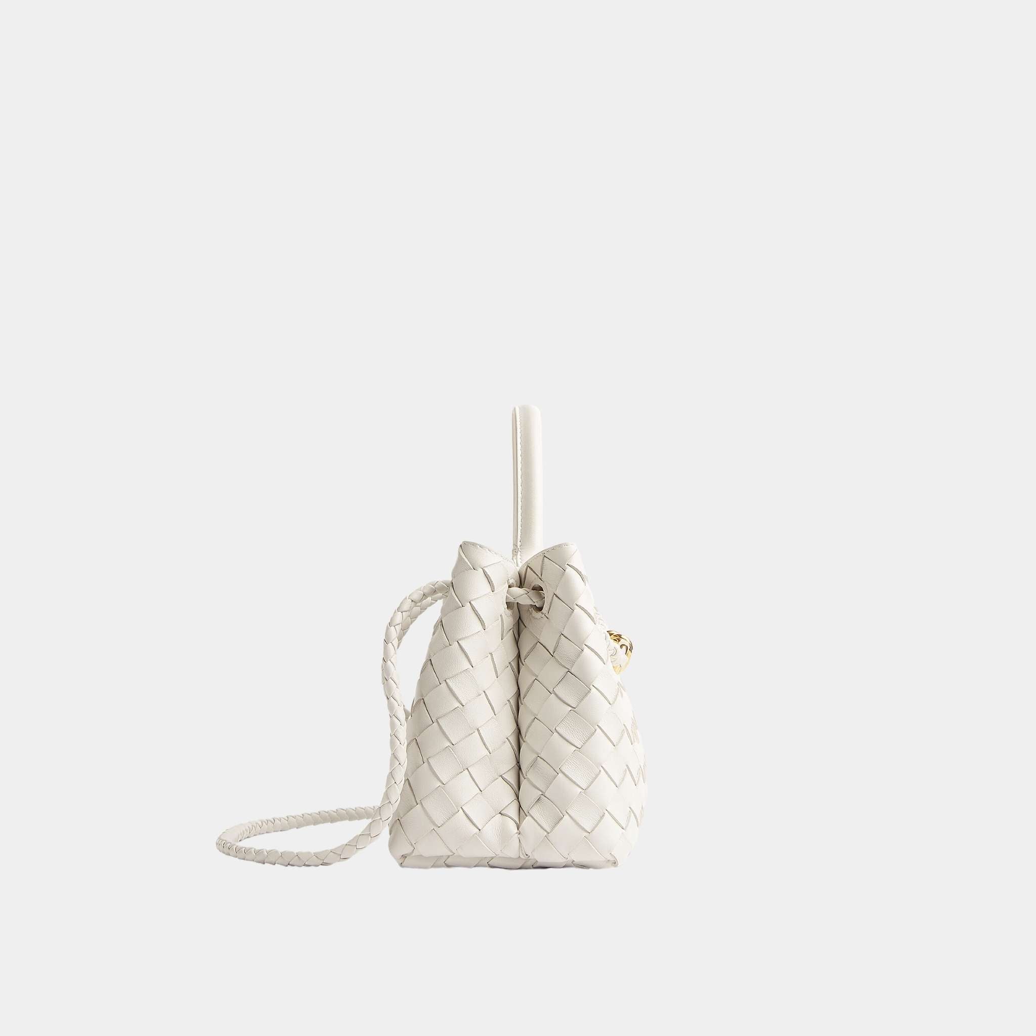 Bottega Veneta Andiamo East-West Handbag, White, Side View