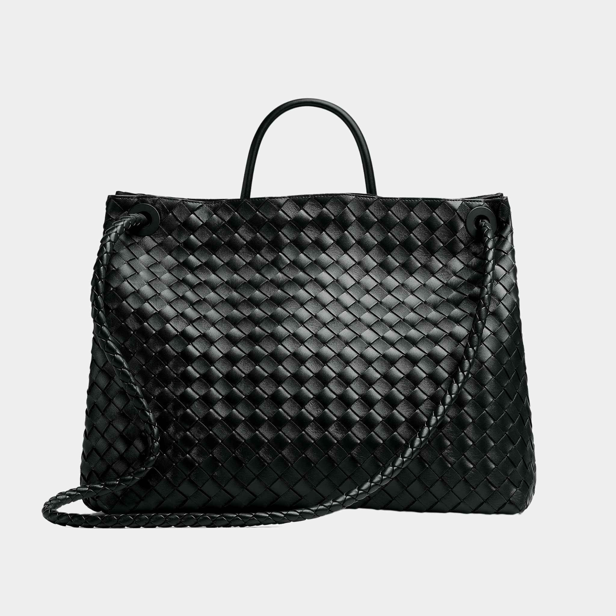 Bottega Veneta Andiamo Grand Format Handbag, Black, Back View