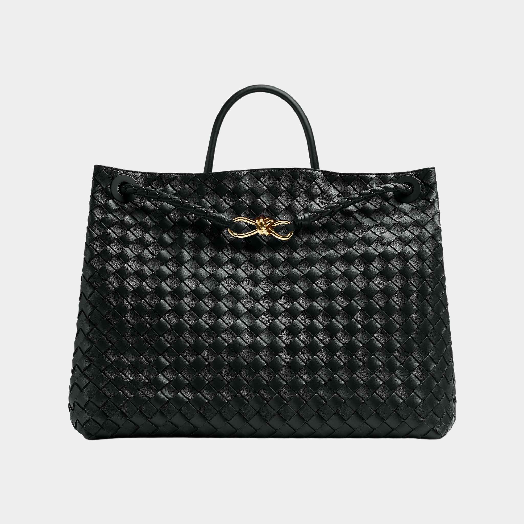 Bottega Veneta Andiamo Grand Format Handbag, Black, Front View