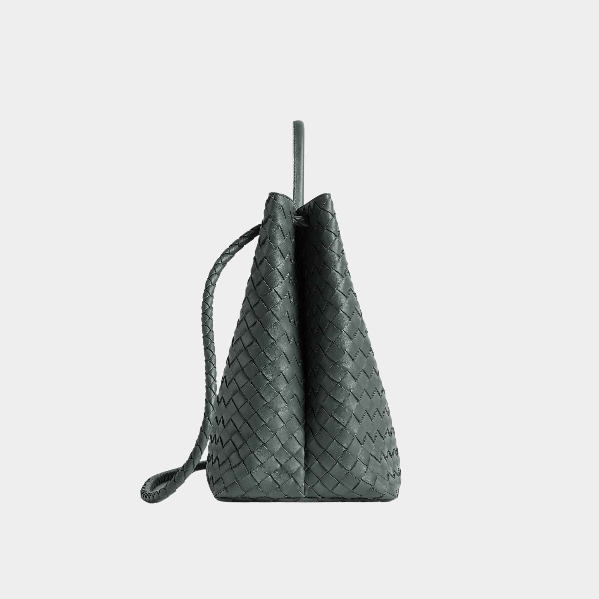 Bottega Veneta Andiamo Grand Format Handbag, Slate, Side View