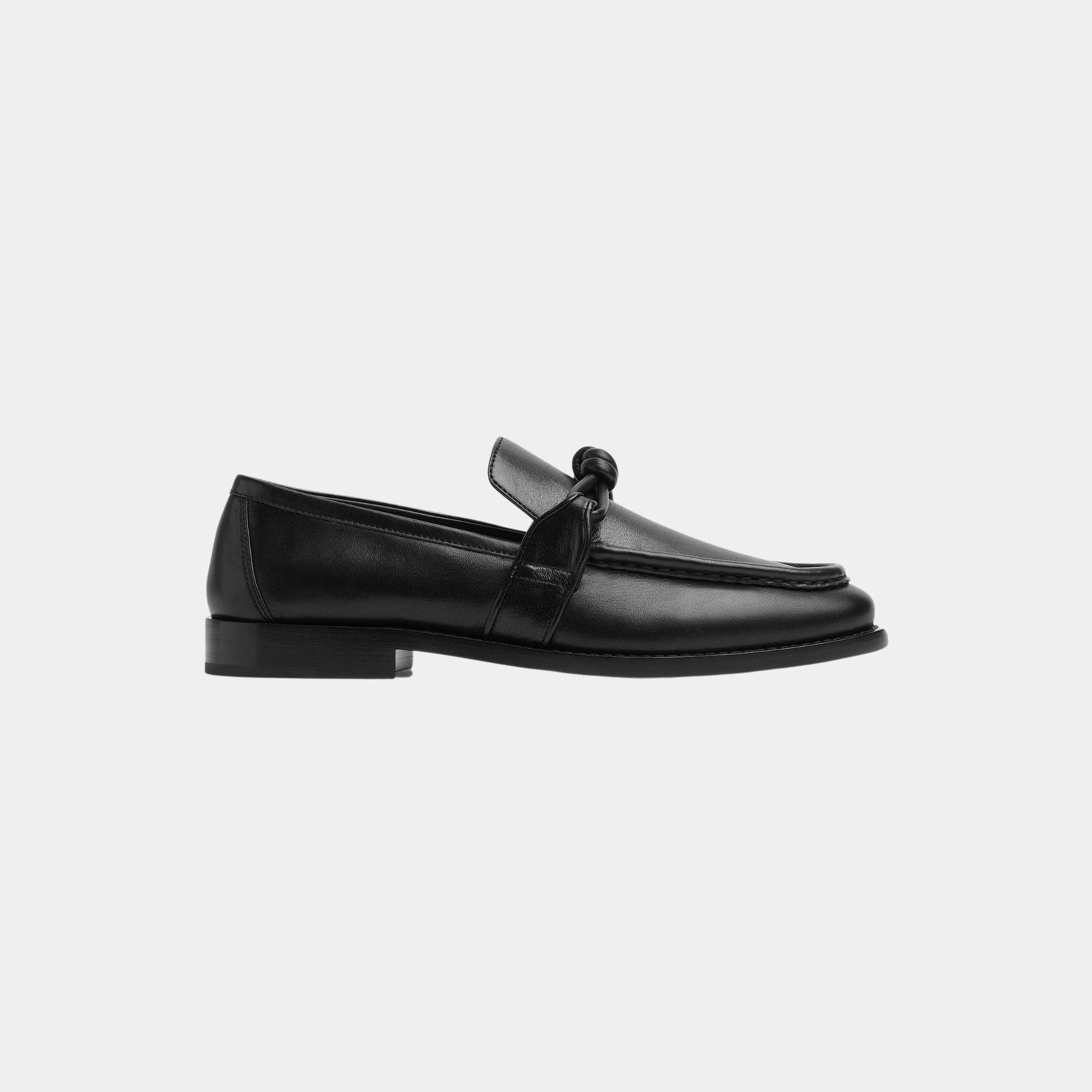 Bottega Veneta Astaire Loafer Calfskin Signature Knot Detail Women, Black, Side