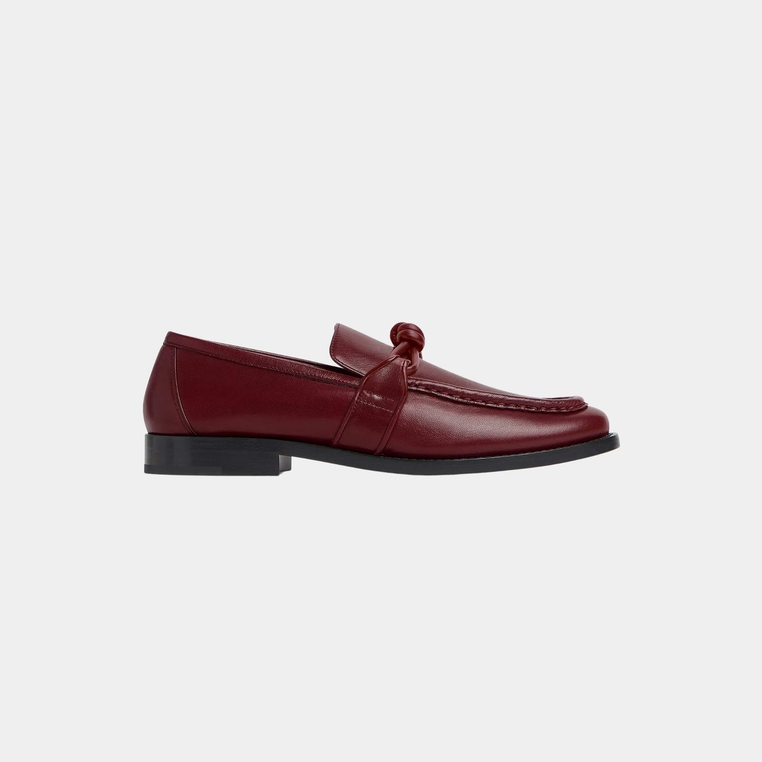 Bottega Veneta Astaire Loafer Calfskin Signature Knot Detail Women, Merlot, Side