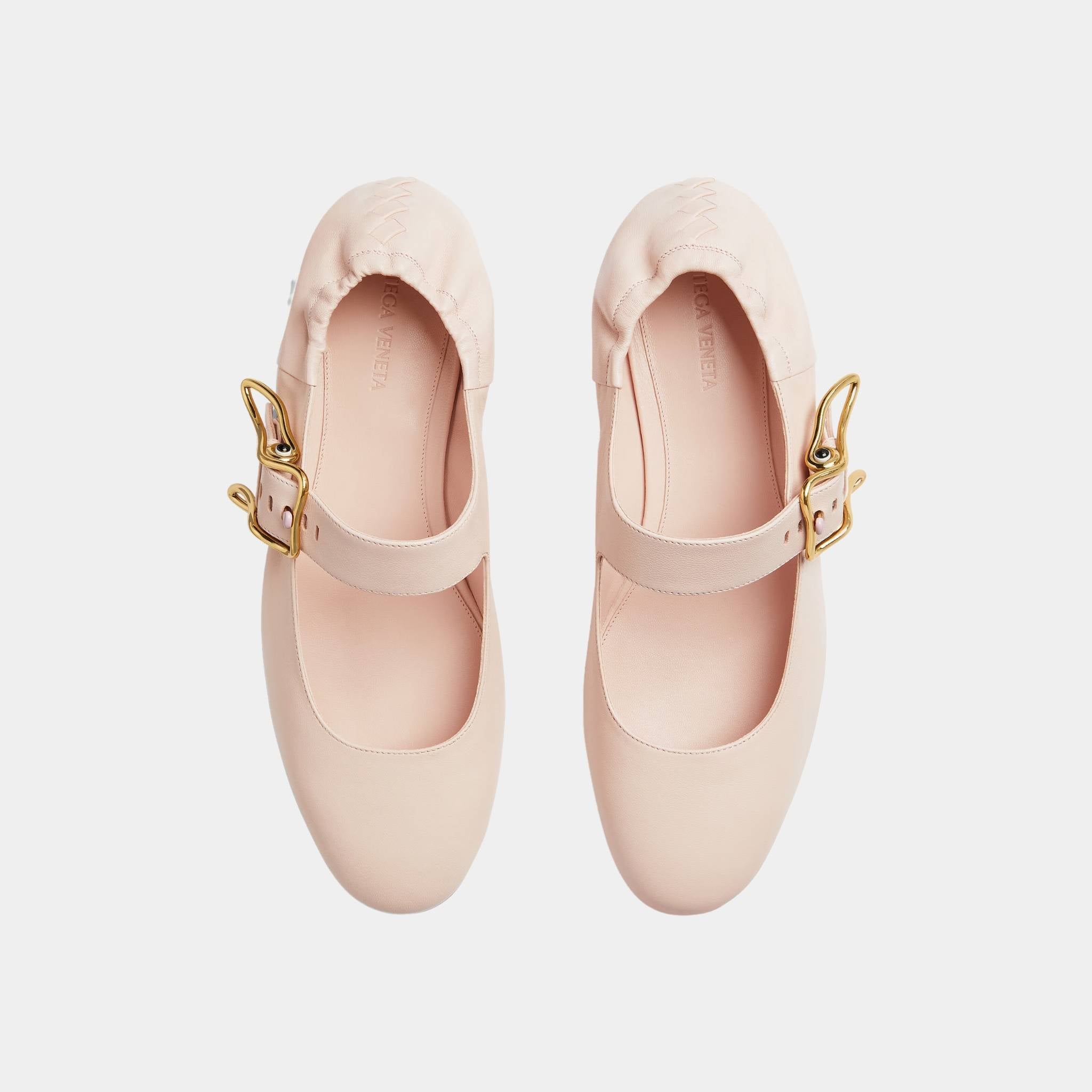 Bottega Veneta Astaire Mary-Jane Ballerina Rabbit Shaped Buckle, Top