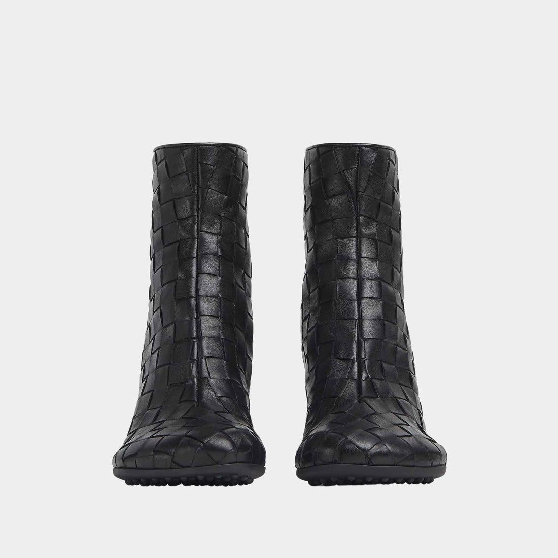 Bottega Veneta Atomic Ankle Boot Lambskin Intecciato Craftmanship, Front