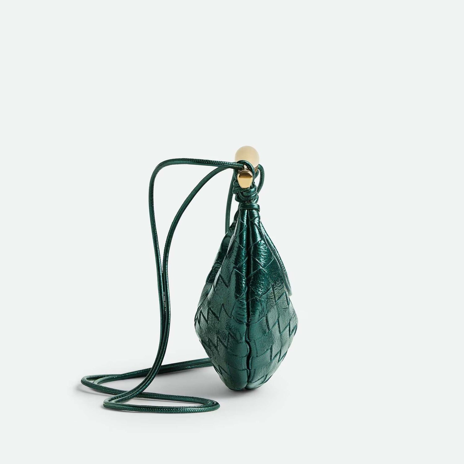 Bottega Veneta Baby Sardine Intrecciato Leather, Viridian Green, Side