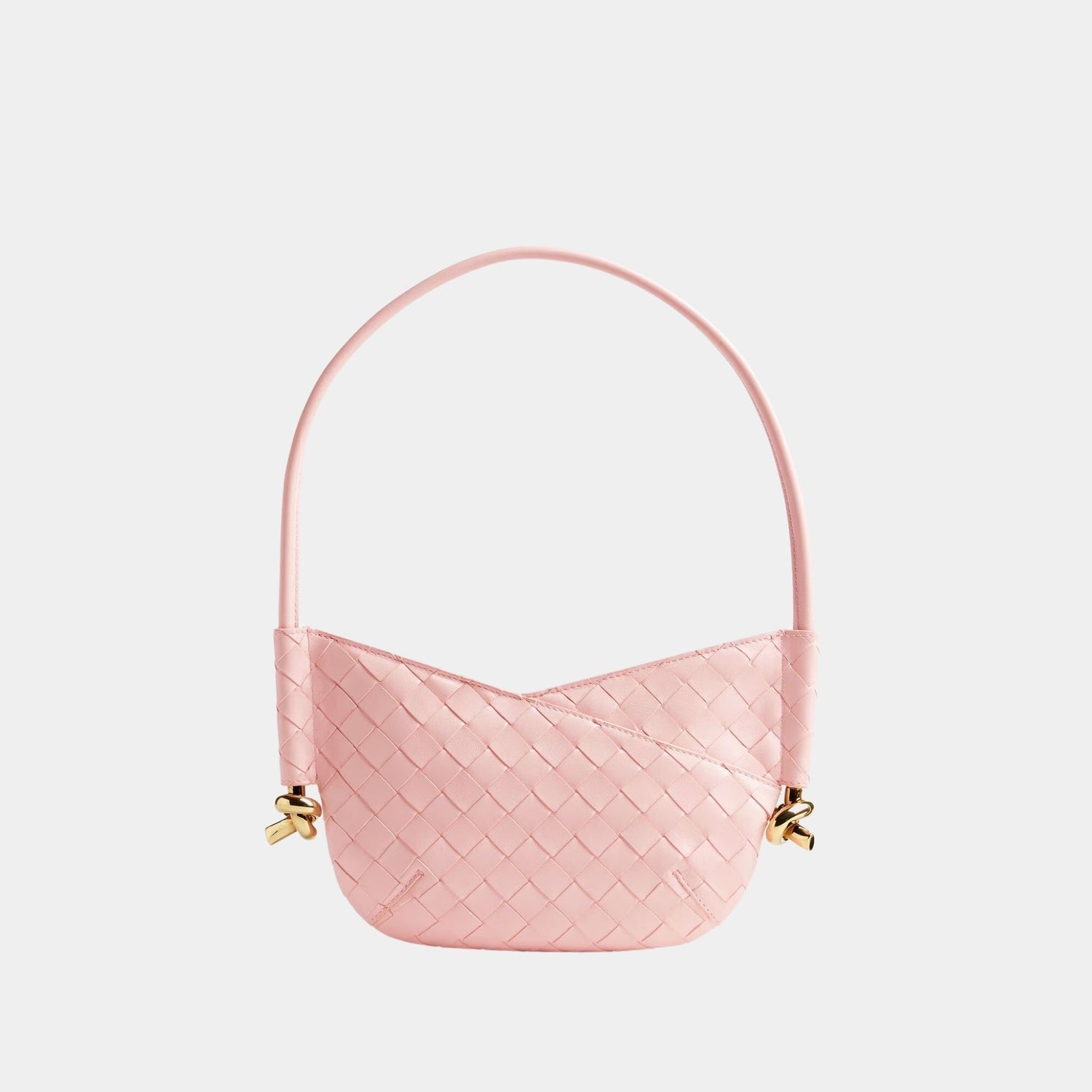 Bottega Veneta Baby Solstice Intrecciato Leather Bag, Rose, Front