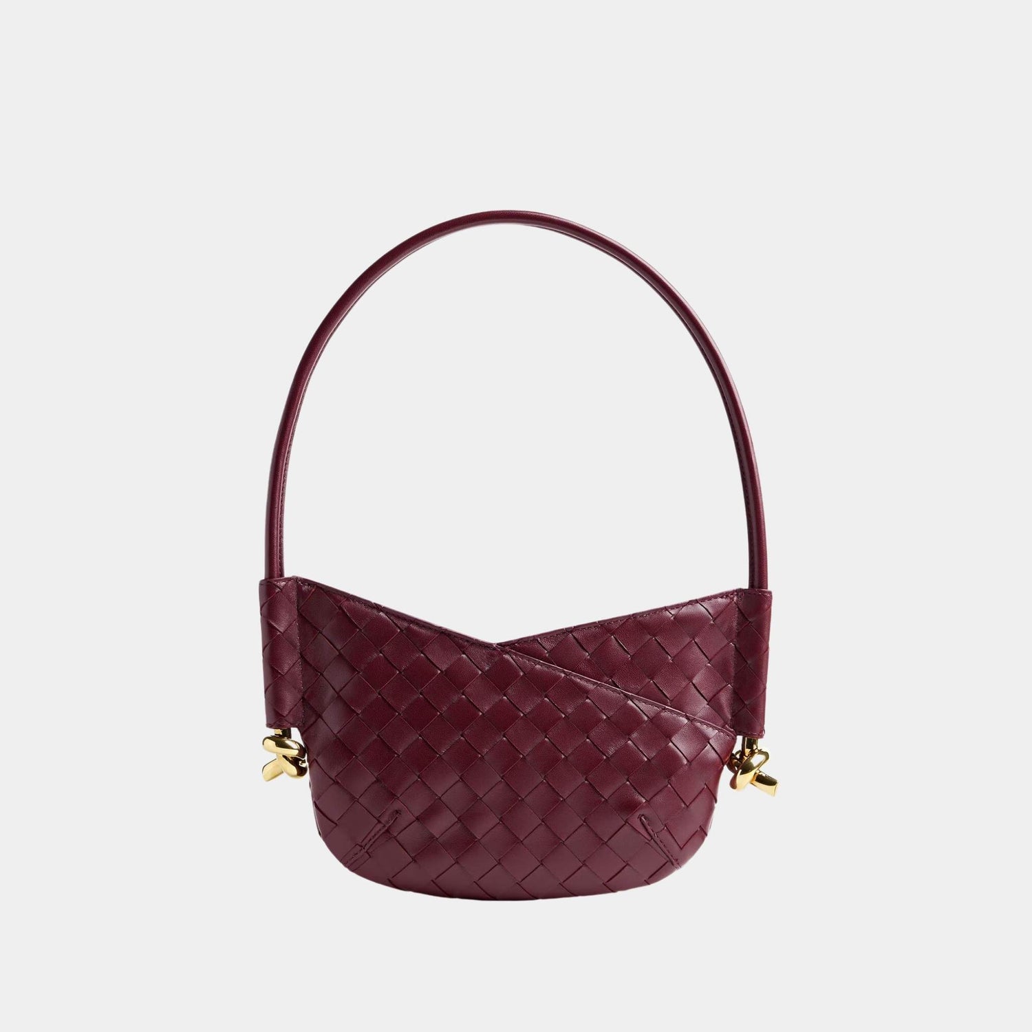 Bottega Veneta Baby Solstice In Intrecciato Leather, Barolo, Front