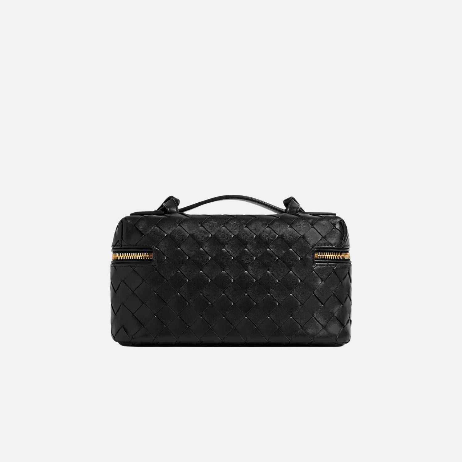 Bottega Veneta Bang Bang Vanity Case Intrecciato Leather, Back, Black