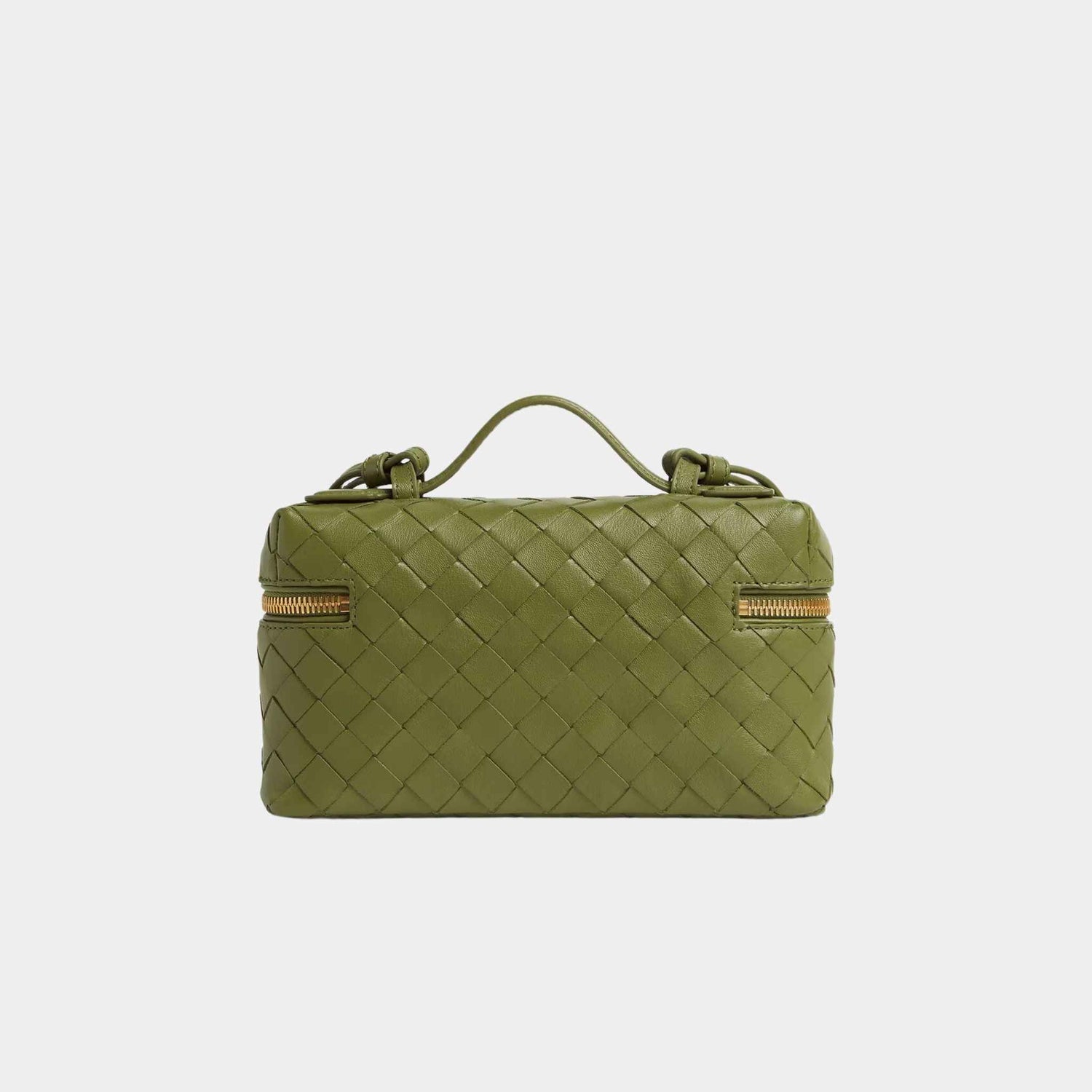 Bottega Veneta Bang Bang Vanity Case Intrecciato Leather, Matcha, Back