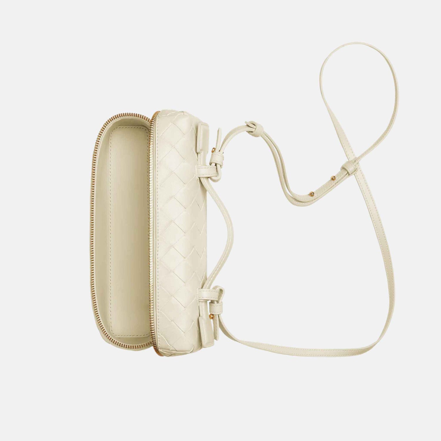 Bottega Veneta Bang Bang Vanity Case Intrecciato Leather, Top, Sea Salt