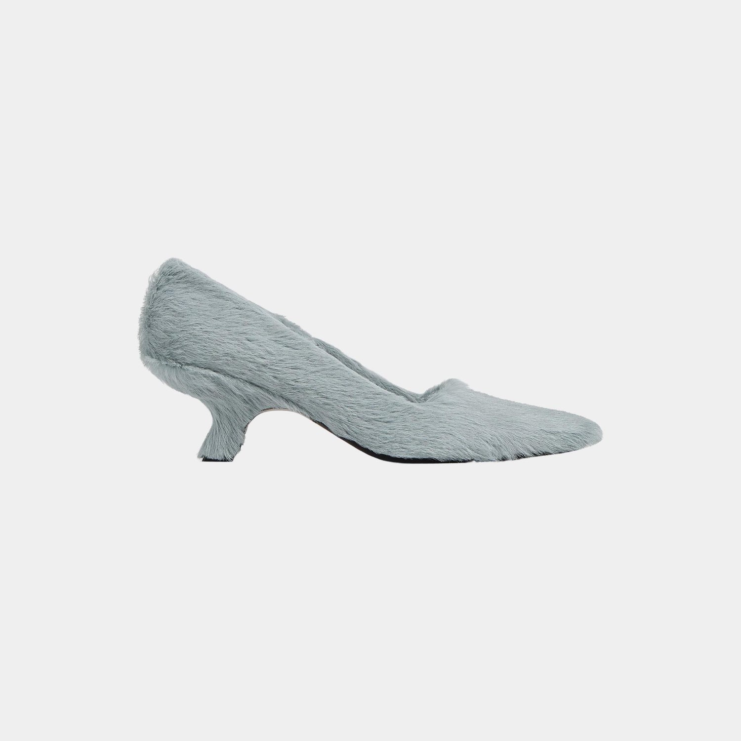 Bottega Veneta Boogie Kitten Heel Pump Calf Hair, Hail, Side