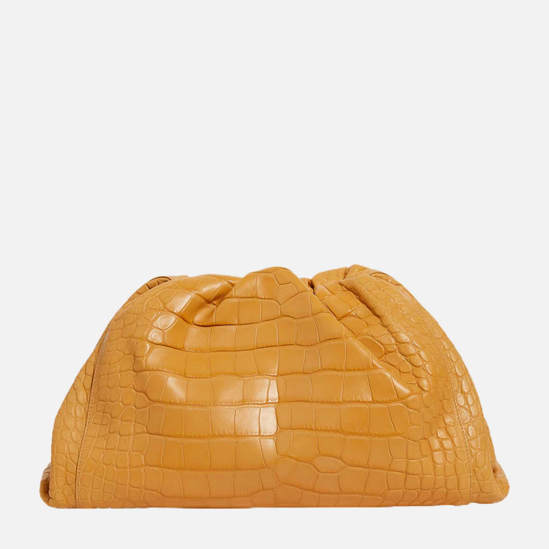 Bottega Veneta Crocodile Leather Pouch Clutch Bag, Front