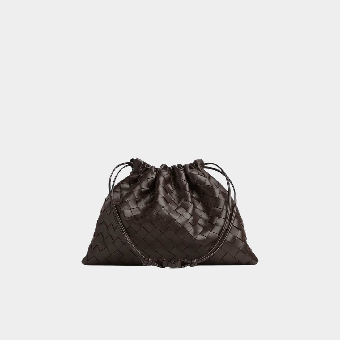 حقيبة غبار Bottega Veneta من جلد العجل Intrecciato مع حلقة تثبيت، Fondant، من الخلف