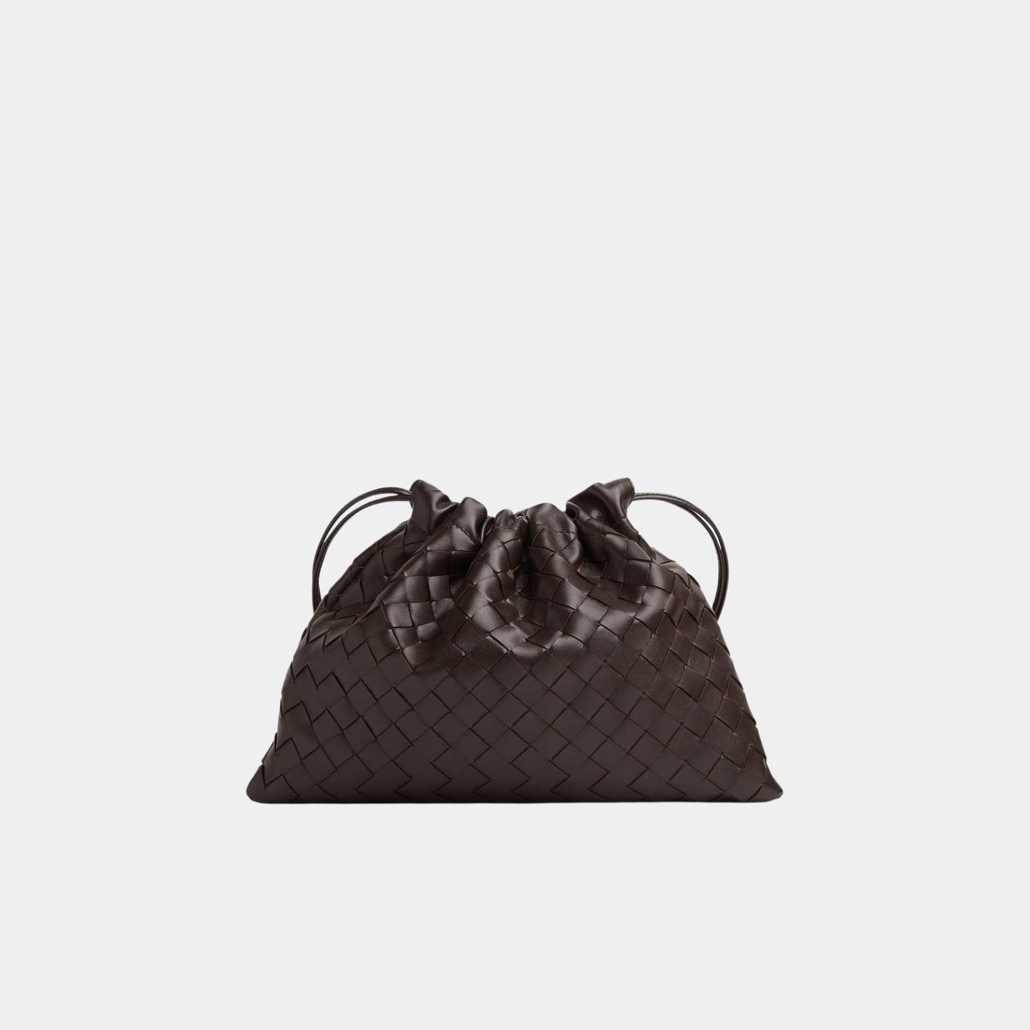 Bottega Veneta Dustbag Intrecciato Calf Leather With Loop Attachment, Fondant, Front