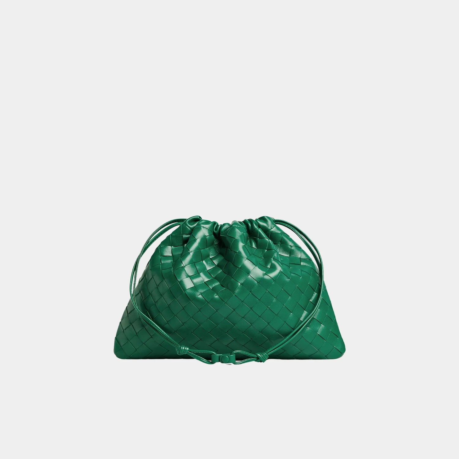 Bottega Veneta Dustbag Intrecciato Calf Leather With Loop Attachment, Jungle, Back