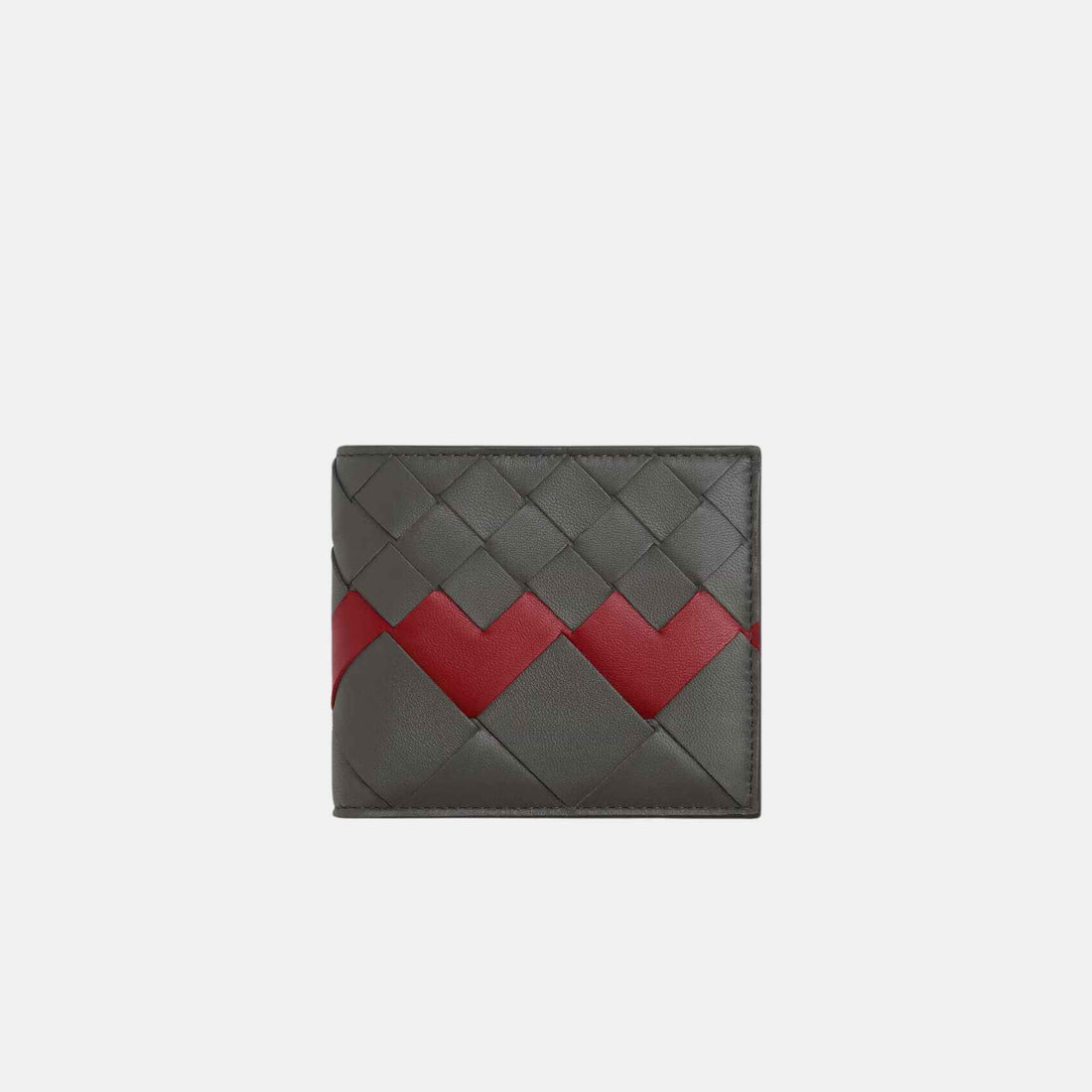 Bottega Veneta Intrecciato Bi-Fold Wallet With Coin Purse, Front, Lapilli/Rosewood