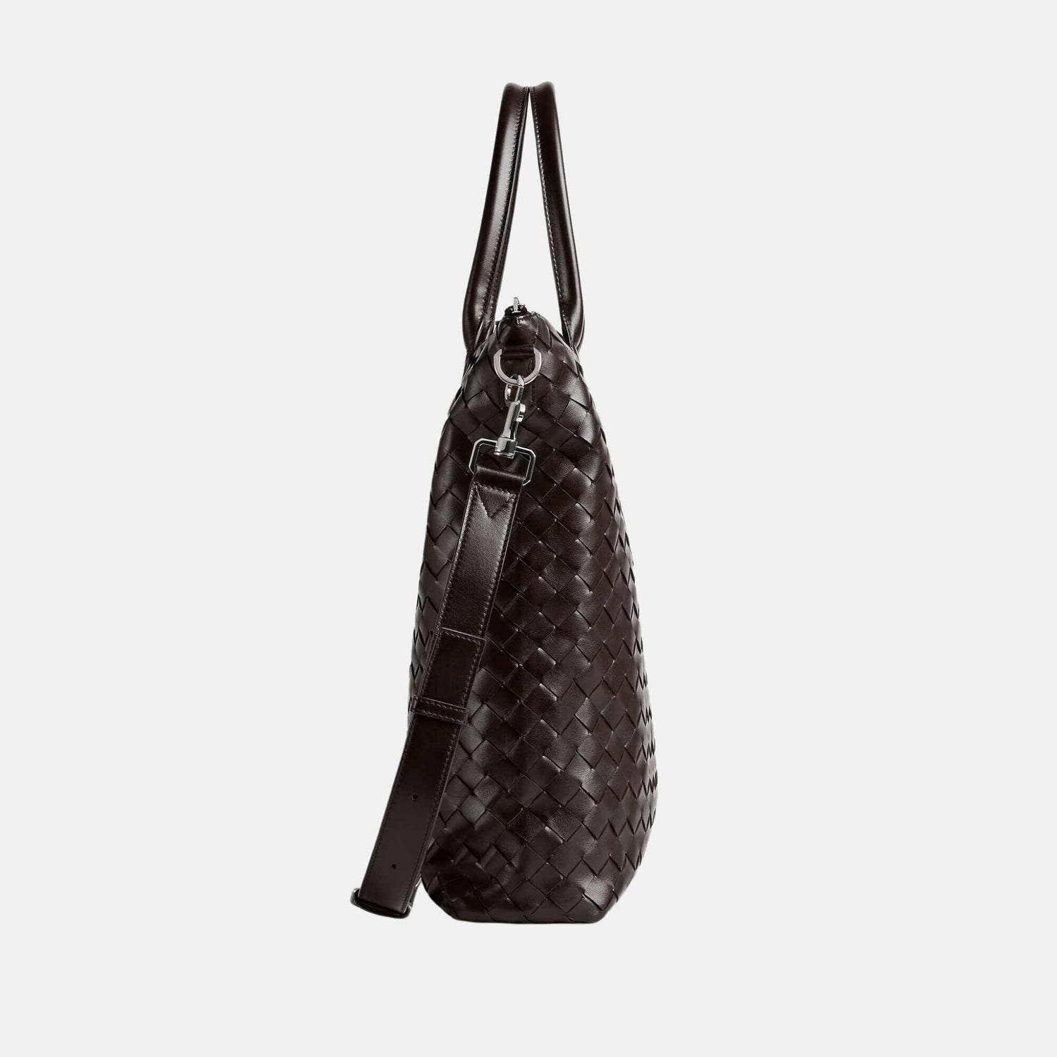 Bottega Veneta Intrecciato Zipped North-South Tote Bag, Fondant, Side