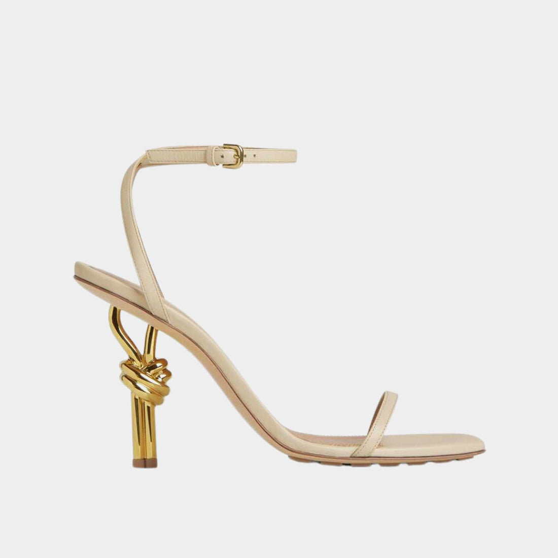 Bottega Veneta Knot Sandals, Sea Salt Beige, Side View