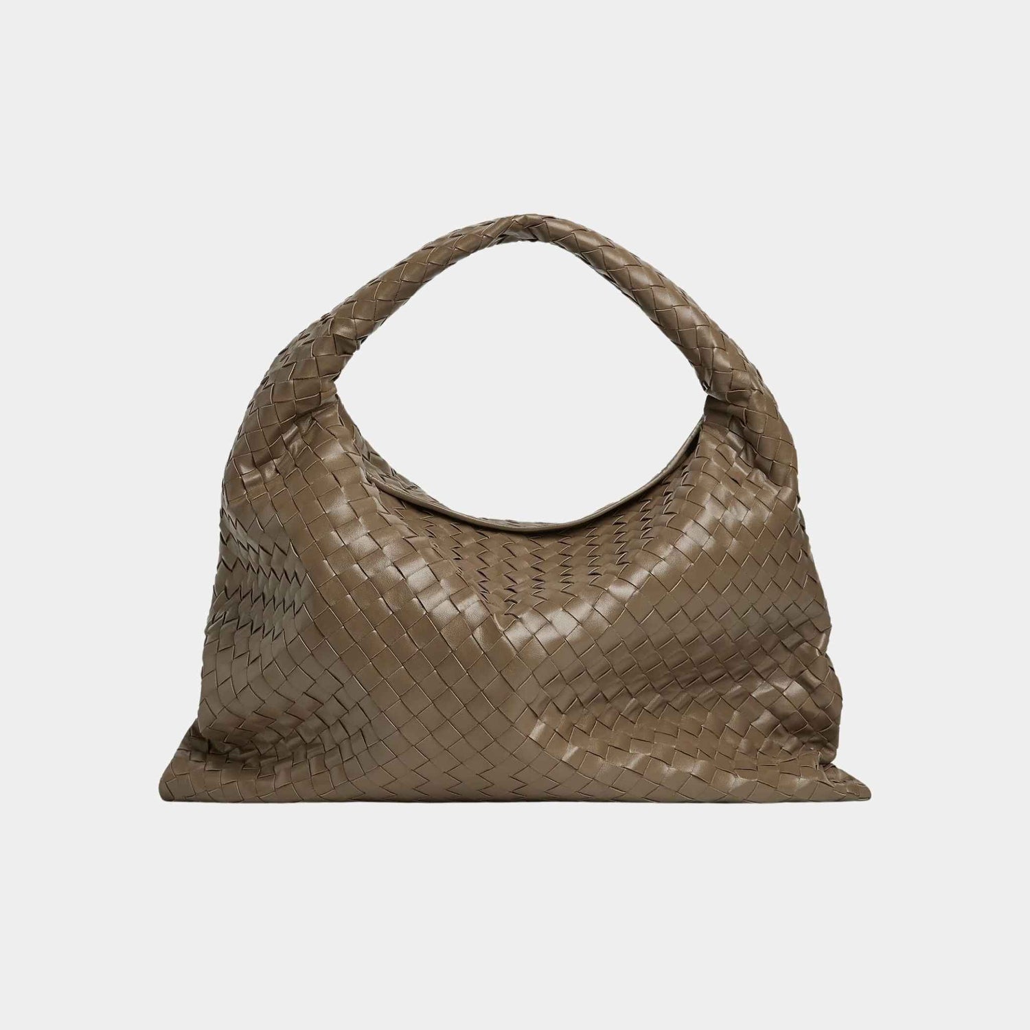 Bottega Veneta Large Hop Calfskin Shoulder Bag, Pinecone, Front