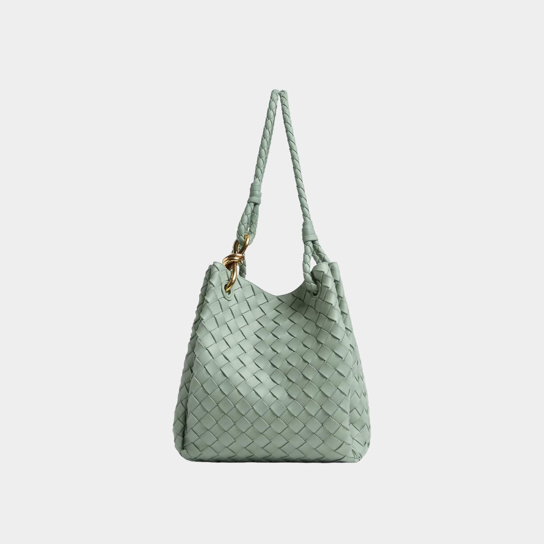 حقيبة كتف باراشوت كبيرة من Bottega Veneta، New Sauge، من الجانب