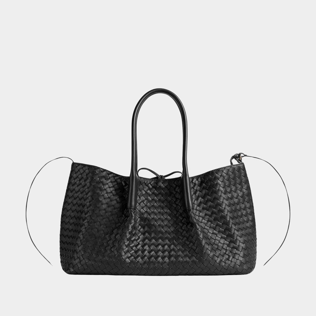 Bottega Veneta Large Pinacoteca Tote Bag, Madder Black, Fondant, Front