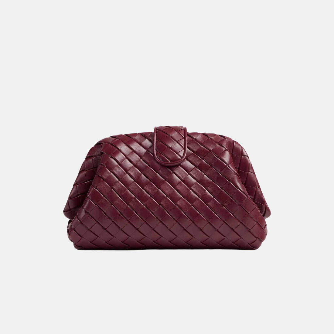 Bottega Veneta لورين 1980 من جلد Intrecciato مبطن، بورولو، من الخلف