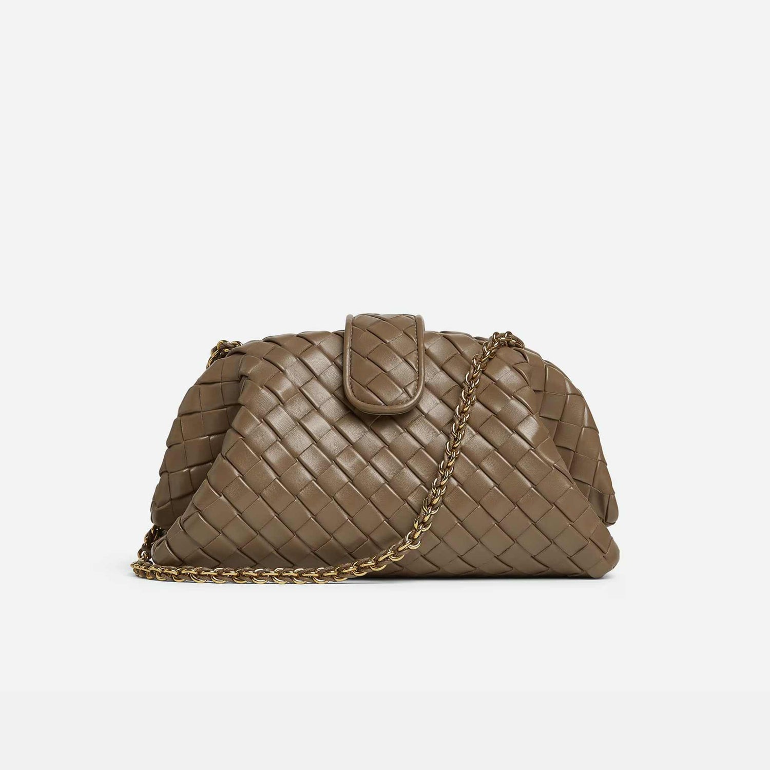 Bottega Veneta Lauren 1980 In Padded Intrecciato Leather, Pinecone, Front