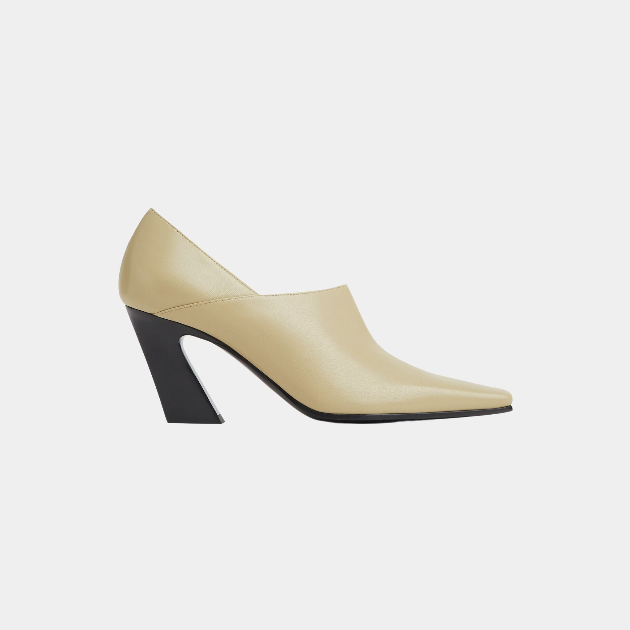 Bottega Veneta Lewis Pump Calfskin with Sculptural Sloped Heel, Light Butterscotch, Side