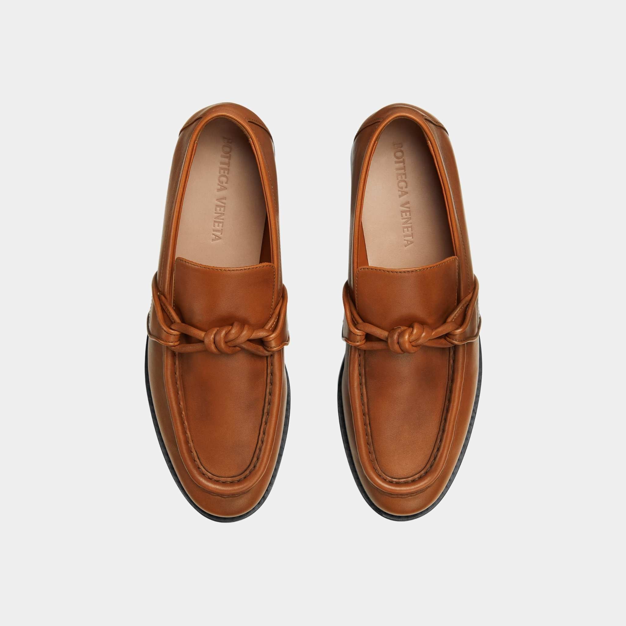 Bottega Veneta Light Wood Astaire Loafer Calfskin Signature Knot Detail, Top