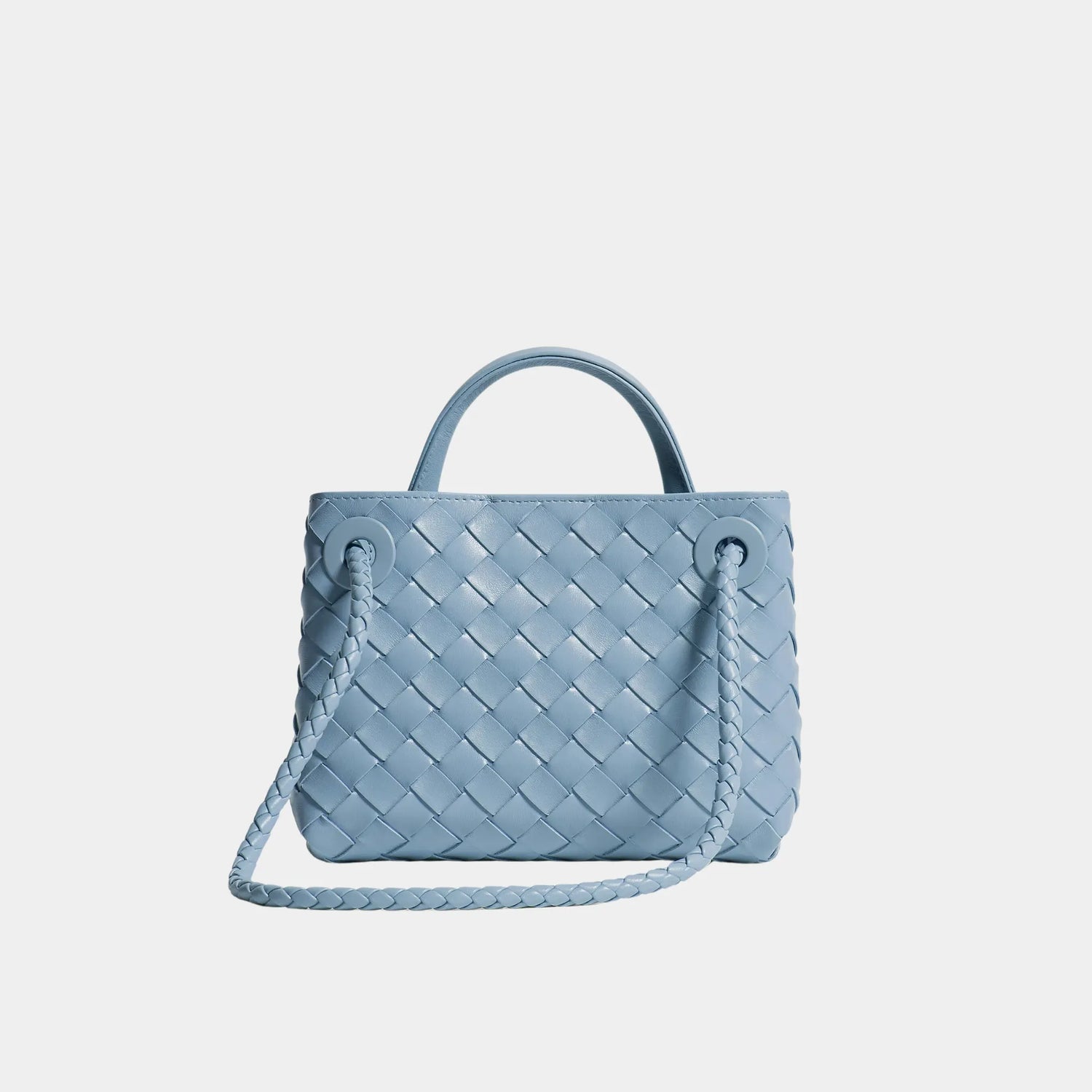 Bottega Veneta Mini Andiamo Bag in Intrecciato Leather, Mineral, Back